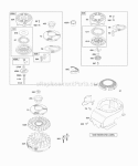Blower HousingShrouds Flywheel Rewind Starter Diagram and Parts List for 12G702-0611-01  Briggs and Stratton Engine